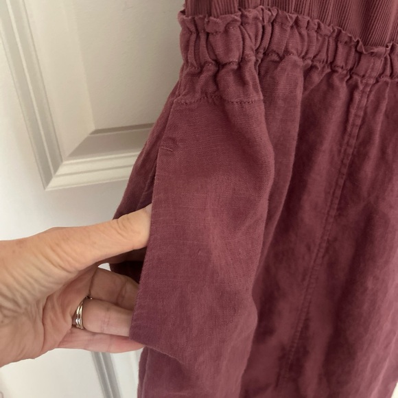 Athleta Women's Sleeveless Midi Dress Tawny Rose Baja Linen Sz S Athleisure - Picture 5 of 10